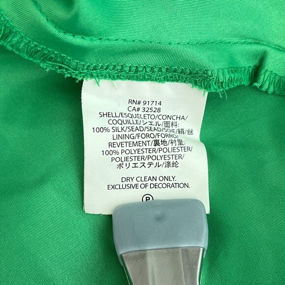 Armani Exchange Silk Green One-Shoulder Fit & Flare Ruffle Sundress Women 2 - Picture 7 of 16